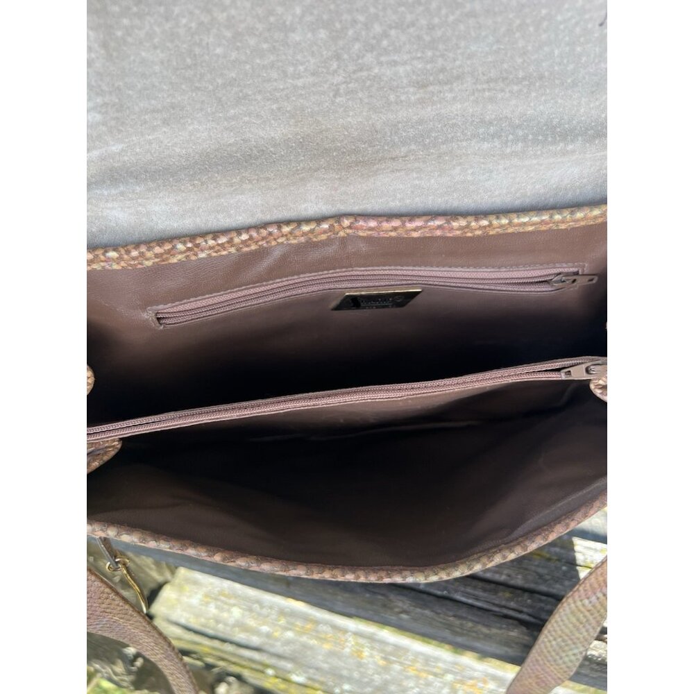 Vintage 80s Sharif Iridescent Python Leather Past… - image 6